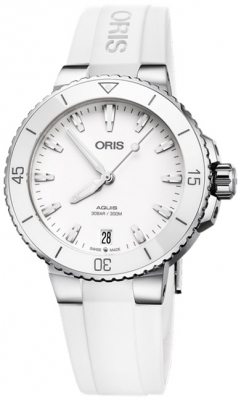 Buy this new Oris Aquis Date 36.5mm 01 733 7731 4151-07 4 18 63FC ladies watch for the discount price of £1,190.00. UK Retailer.