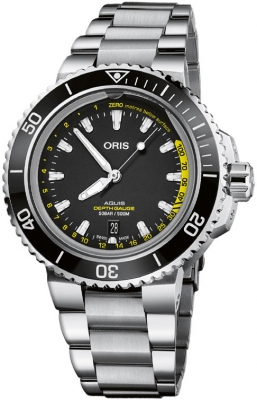 Buy this new Oris Aquis Depth Gauge 45.8mm 01 733 7755 4154-Set MB mens watch for the discount price of £2,890.00. UK Retailer.