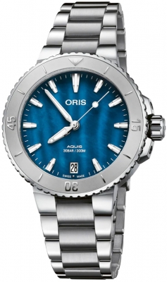 Buy this new Oris Aquis Date 36.5mm 01 733 7770 4155-07 8 18 05P ladies watch for the discount price of £1,700.00. UK Retailer.