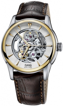 Buy this new Oris Artelier Skeleton 01 734 7670 4351-07 1 21 73FC mens watch for the discount price of £1,462.00. UK Retailer.