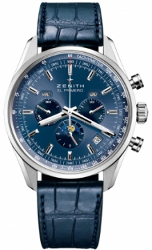 Buy this new Zenith El Primero 410 Complete Calendar Moonphase 03.2097.410/51.c700 mens watch for the discount price of £7,080.00. UK Retailer.