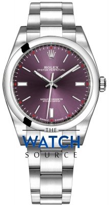 Buy this new Rolex Oyster Perpetual 39mm 114300 Red Grape Oyster mens watch for the discount price of £5,200.00. UK Retailer.