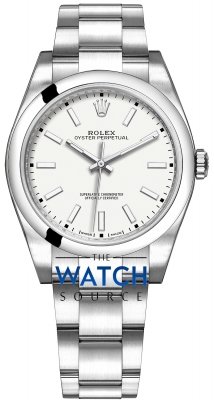 Buy this new Rolex Oyster Perpetual 39mm 114300 White Oyster mens watch for the discount price of £5,200.00. UK Retailer.