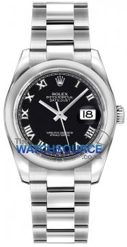 Buy this new Rolex Datejust 36mm Stainless Steel 116200 Black Roman Oyster midsize watch for the discount price of £5,903.00. UK Retailer.