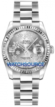 Buy this new Rolex Datejust 36mm Stainless Steel 116234 Silver Floral Oyster ladies watch for the discount price of £6,953.00. UK Retailer.
