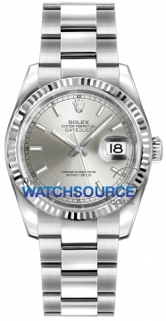 Buy this new Rolex Datejust 36mm Stainless Steel 116234 Silver Index Oyster midsize watch for the discount price of £6,953.00. UK Retailer.