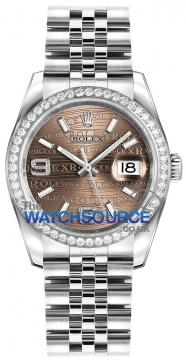 Buy this new Rolex Datejust 36mm Stainless Steel 116244 Bronze Wave Jubilee ladies watch for the discount price of £12,455.00. UK Retailer.