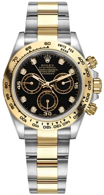 Buy this new Rolex Cosmograph Daytona Steel and Gold 116503 Black Diamond Oyster mens watch for the discount price of £27,500.00. UK Retailer.