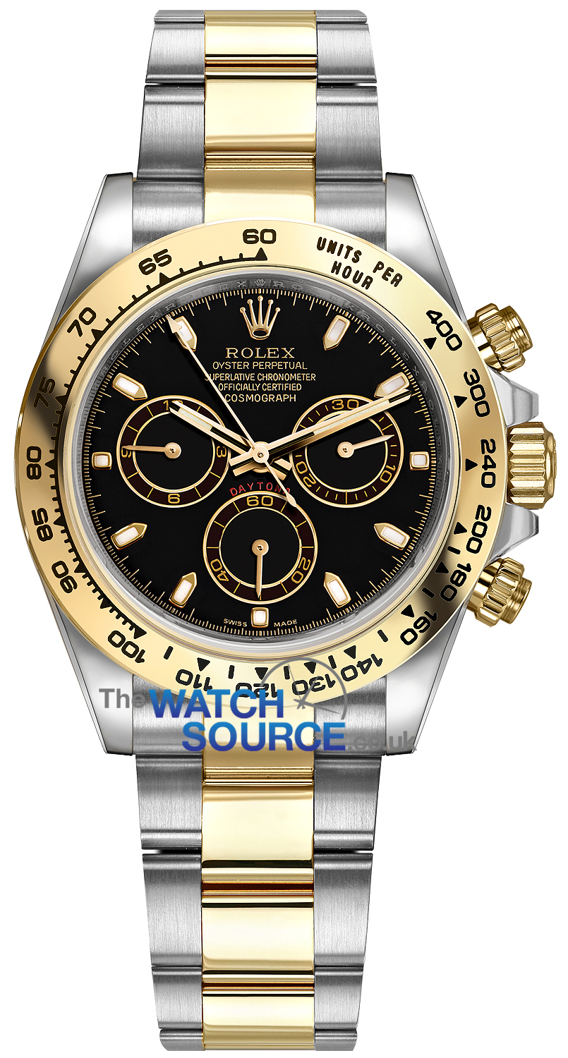 Buy new Rolex Cosmograph Daytona and Gold 116503 Black Index Oyster mens watch for the discount price £26,000.00. UK Retailer.