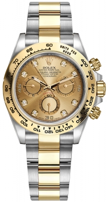 Buy this new Rolex Cosmograph Daytona Steel and Gold 116503 Champagne Diamond Oyster mens watch for the discount price of £27,500.00. UK Retailer.