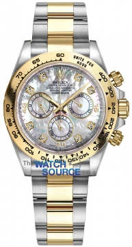 Buy this new Rolex Cosmograph Daytona Steel and Gold 116503 White MOP Diamond Oyster mens watch for the discount price of £27,000.00. UK Retailer.