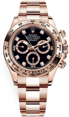 Rolex Cosmograph Daytona Everose Gold 116505 Black Diamond watch