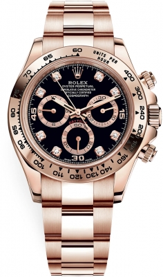 Buy this new Rolex Cosmograph Daytona Everose Gold 116505 Black Diamond mens watch for the discount price of - Please Call for Price. UK Retailer.