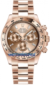 Buy this new Rolex Cosmograph Daytona Everose Gold 116505 Pink Baguette Index mens watch for the discount price of £85,000.00. UK Retailer.