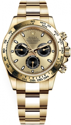 Buy this new Rolex Cosmograph Daytona Yellow Gold 116508 Champagne Black mens watch for the discount price of - Please Call for Price. UK Retailer.