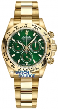 Buy this new Rolex Cosmograph Daytona Yellow Gold 116508 Green Index Oyster mens watch for the discount price of £85,000.00. UK Retailer.