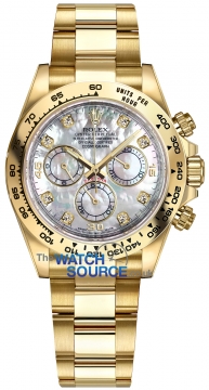 Buy this new Rolex Cosmograph Daytona Yellow Gold 116508 White MOP Diamond Oyster mens watch for the discount price of £41,000.00. UK Retailer.