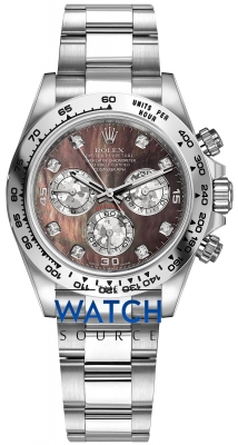 Buy this new Rolex Cosmograph Daytona White Gold 116509 Black MOP Gold Crystals Diamond Oyster mens watch for the discount price of £45,000.00. UK Retailer.