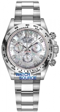 Buy this new Rolex Cosmograph Daytona White Gold 116509 White MOP Diamond Oyster mens watch for the discount price of £70,000.00. UK Retailer.