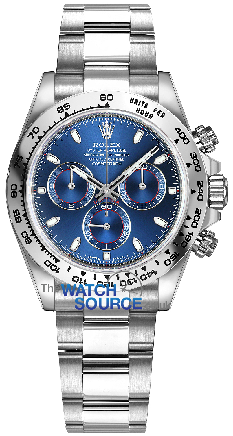 rolex daytona white gold blue dial price