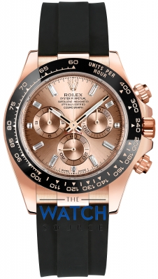 Buy this new Rolex Cosmograph Daytona Everose Gold 116515LN Pink Baguette Oysterflex mens watch for the discount price of £37,500.00. UK Retailer.