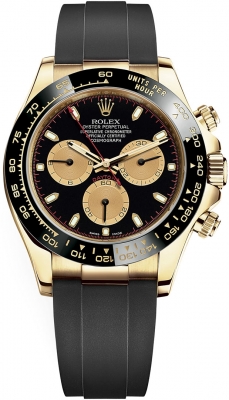 Rolex Cosmograph Daytona Yellow Gold 116518LN Black Champagne Oysterflex watch