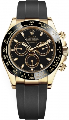 Rolex Cosmograph Daytona Yellow Gold 116518LN Black Oysterflex watch