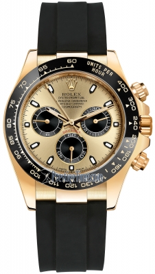 Buy this new Rolex Cosmograph Daytona Yellow Gold 116518LN Champagne and Black Oysterflex mens watch for the discount price of £31,000.00. UK Retailer.