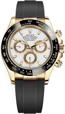 Rolex Cosmograph Daytona Yellow Gold 116518LN White Oysterflex watch