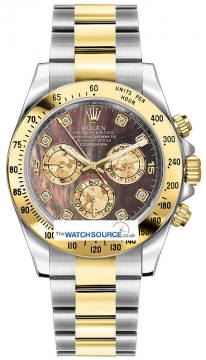 Buy this new Rolex Cosmograph Daytona Steel and Gold 116523 Black MOP Diamond mens watch for the discount price of £15,840.00. UK Retailer.