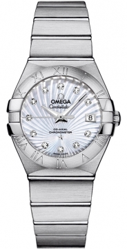 Buy this new Omega Constellation Co-Axial Automatic 27mm 123.10.27.20.55.001 ladies watch for the discount price of £5,166.00. UK Retailer.