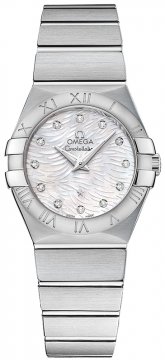 Buy this new Omega Constellation Brushed 27mm 123.10.27.60.55.004 ladies watch for the discount price of £2,718.00. UK Retailer.