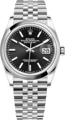 Rolex Datejust 36mm Stainless Steel 126200 Black Index Jubilee watch
