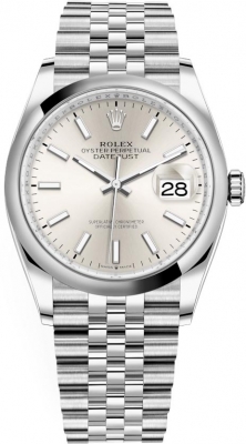 Buy this new Rolex Datejust 36mm Stainless Steel 126200 Silver Index Jubilee midsize watch for the discount price of £8,950.00. UK Retailer.