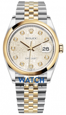 Rolex Datejust 36mm Stainless Steel and Yellow Gold 126203 Jubilee Silver Diamond Jubilee watch