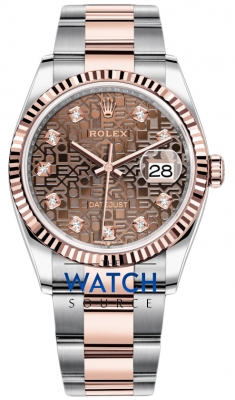 Rolex Datejust 36mm Stainless Steel and Rose Gold 126231 Jubilee Chocolate Diamond Oyster watch