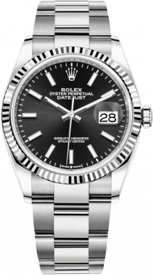Buy this new Rolex Datejust 36mm Stainless Steel 126234 Black Index Oyster midsize watch for the discount price of £9,110.00. UK Retailer.