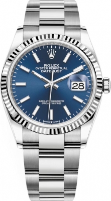 Rolex Datejust 36mm Stainless Steel 126234 Blue Index Oyster watch