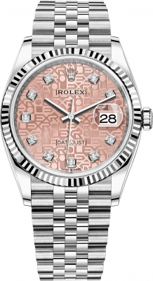 Buy this new Rolex Datejust 36mm Stainless Steel 126234 Jubilee Pink Diamond Jubilee midsize watch for the discount price of £11,438.00. UK Retailer.