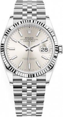 Buy this new Rolex Datejust 36mm Stainless Steel 126234 Silver Index Jubilee midsize watch for the discount price of £10,300.00. UK Retailer.