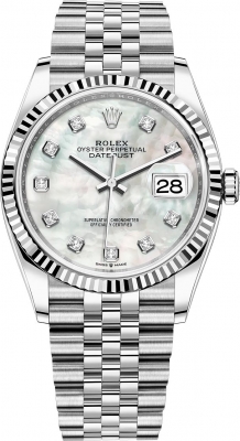 Rolex Datejust 36mm Stainless Steel 126234 White MOP Diamond Jubilee watch