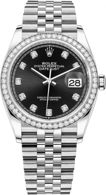 Buy this new Rolex Datejust 36mm Stainless Steel 126284rbr Black Diamond Jubilee midsize watch for the discount price of £17,800.00. UK Retailer.