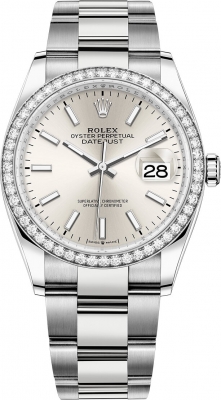 Buy this new Rolex Datejust 36mm Stainless Steel 126284rbr Silver Index Oyster ladies watch for the discount price of £15,700.00. UK Retailer.