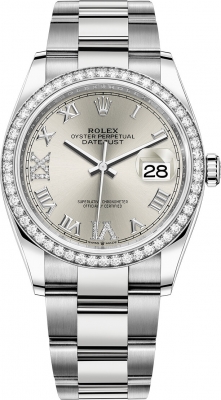 Rolex Datejust 36mm Stainless Steel 126284rbr Silver Roman VI IX Oyster watch