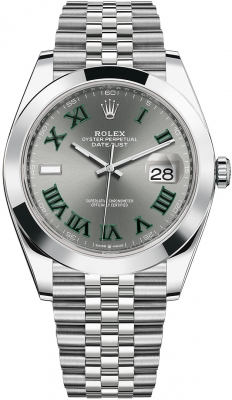 Buy this new Rolex Datejust 41mm Stainless Steel 126300 Slate Roman Jubilee mens watch for the discount price of £10,750.00. UK Retailer.