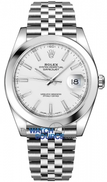 Rolex Datejust 41mm Stainless Steel 126300 White Index Jubilee watch