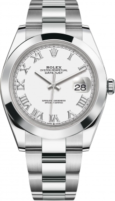 Rolex Datejust 41mm Stainless Steel 126300 White Roman Oyster watch