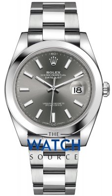 Rolex Datejust 41mm Stainless Steel 126300 Dark Rhodium Index Oyster watch