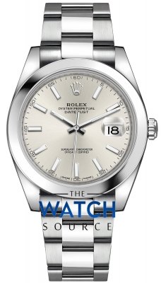 Buy this new Rolex Datejust 41mm Stainless Steel 126300 Silver Index Oyster mens watch for the discount price of £10,700.00. UK Retailer.