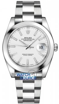 Buy this new Rolex Datejust 41mm Stainless Steel 126300 White Index Oyster mens watch for the discount price of £10,700.00. UK Retailer.